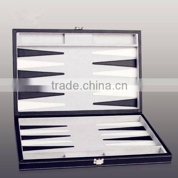 Backgammon and chess box pu leather and wood