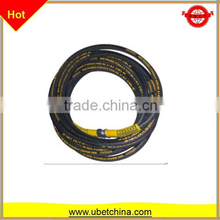 2016 Alibaba good price SAE 100 R1AT DN 8 with linen surface for cleaning machine High pressure wire braided rubber hose