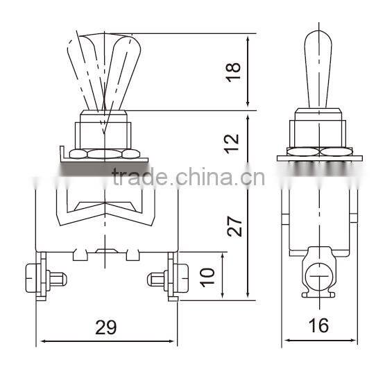 CNTD Factory Supply 15 Amp Waterproof Toggle Switch ON-OFF 2 Way Screw Terminal Toggle Switch C511B