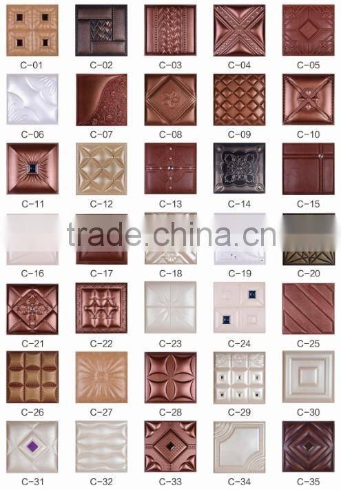 Interior Applicate Classical PU Artificial Leather Decorative Panel For Wall