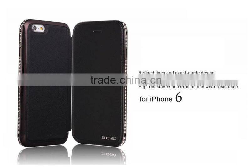 Wholesale Diamond PU Leather Flip Case for iPhone 6