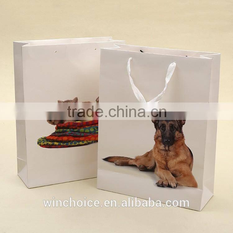 Ivory board paper /art paper bag ,shopping bags,with customized CMYK promotion bag
