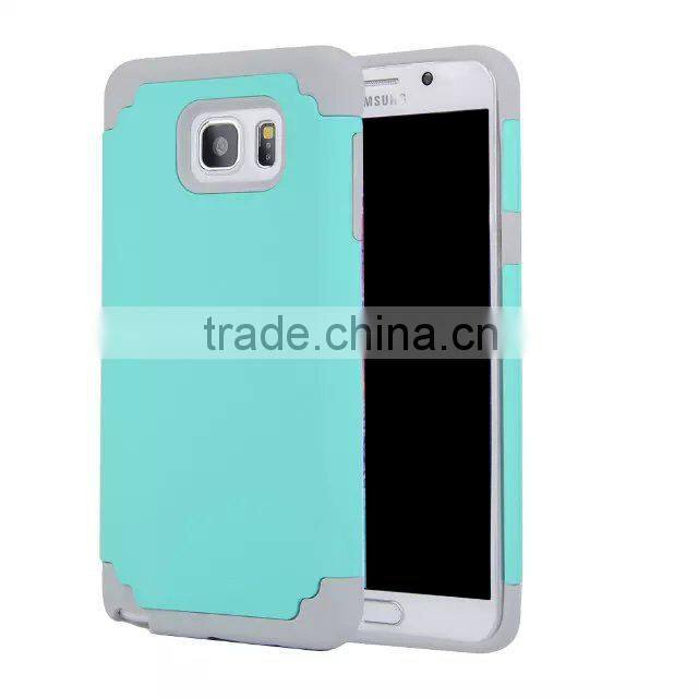 2 in 1 silicone+pc hybrid case for Samsung note 5 robot case with dual-layer protective shell case