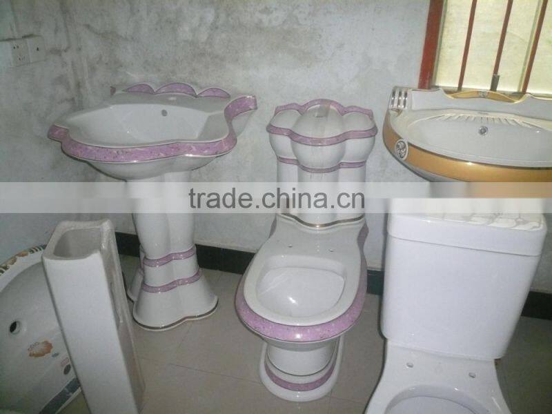chaozhou decorated bathroom sanitary ware toilet WC_color toilet