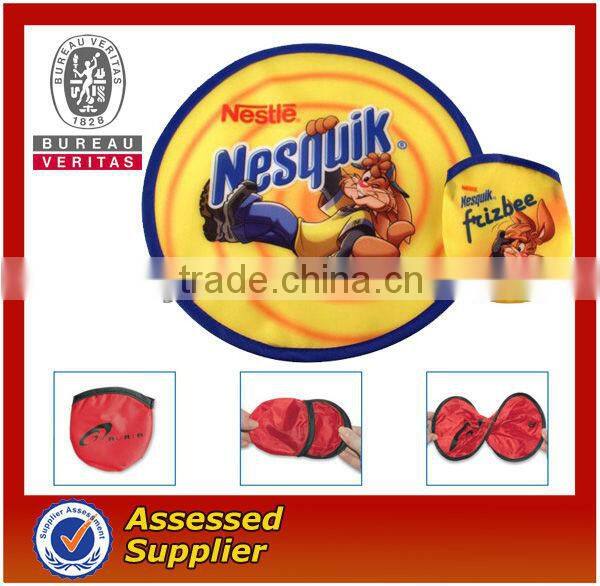 nylon foldable frisbee with a pouch