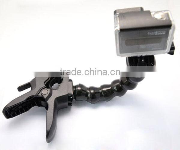 Jaws Flex Clamp Mount + Adjustable Neck with Mount & Screw For Gopro Hero 4/3+/3/2