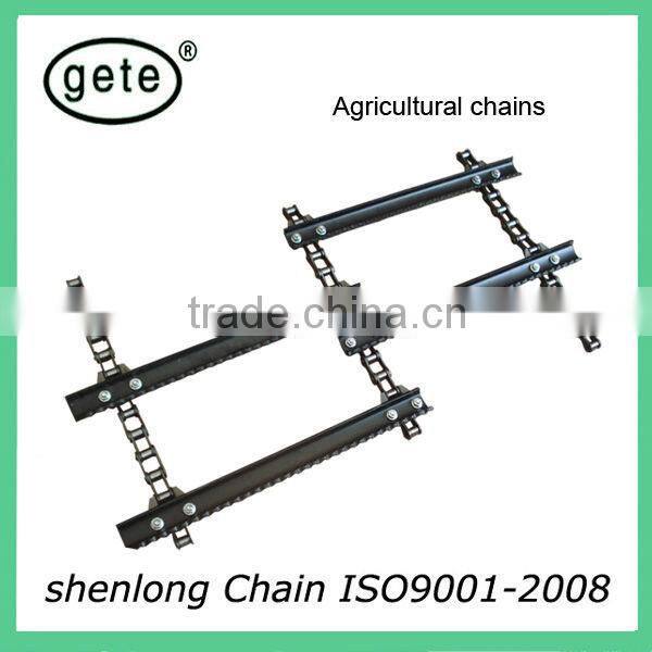 agricultural feeder house chain A557 with chorme pin and every 4 links fitting one black U-Slat