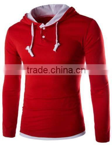 Men's long sleeved T-shirt stitching solid design casual outdoors long sleeved t shirt