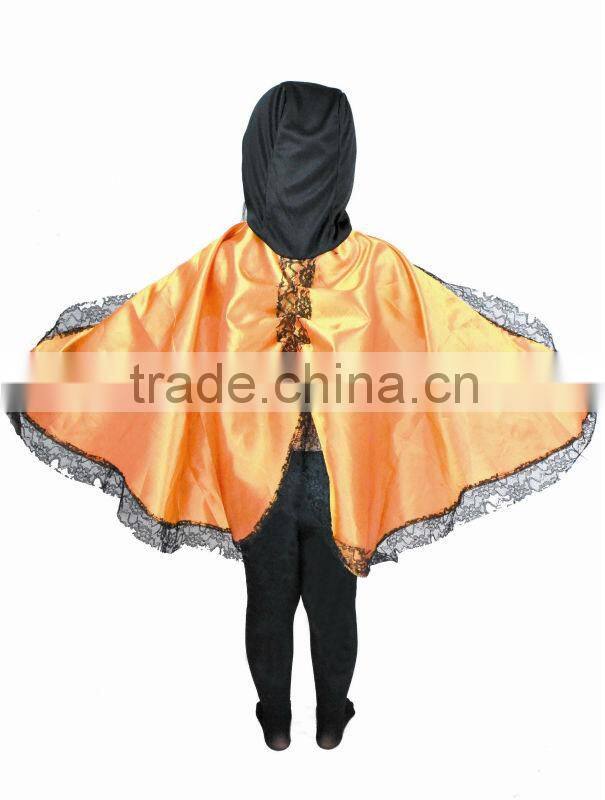 Halloween Party black Satin Cape Costumes for children