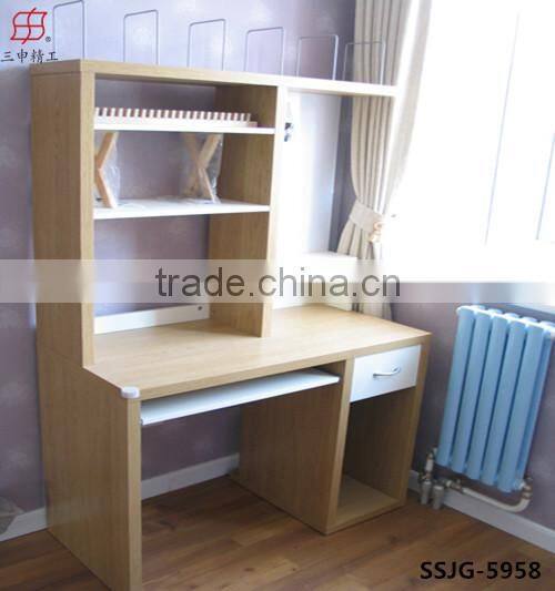 2015 hoy sale simple design Panel Modern wodden children Book Shelf with desk
