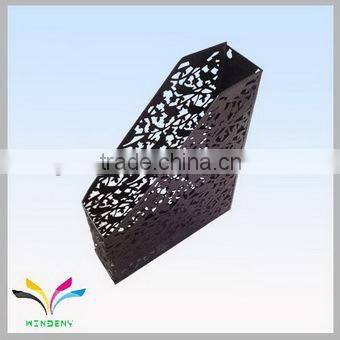 China supplier wholesale high quality office fancy embossing metal desktop magazine holder