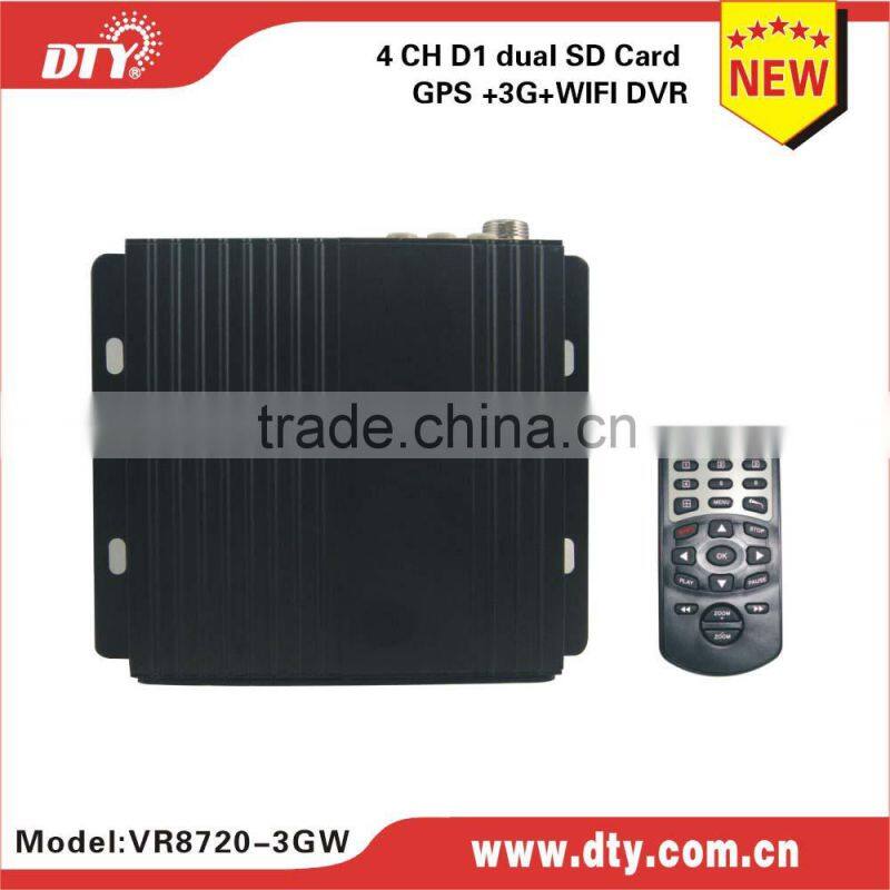 DTY VR8720 4 channel live viewing /monitoring DVR with dual sd card of 128GB