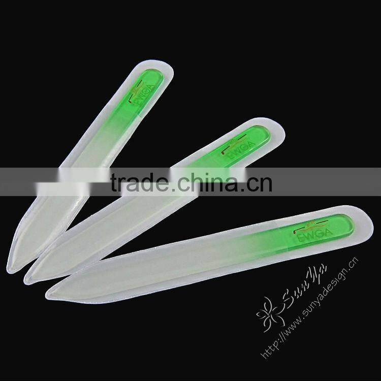 Glass nail file with flower printing