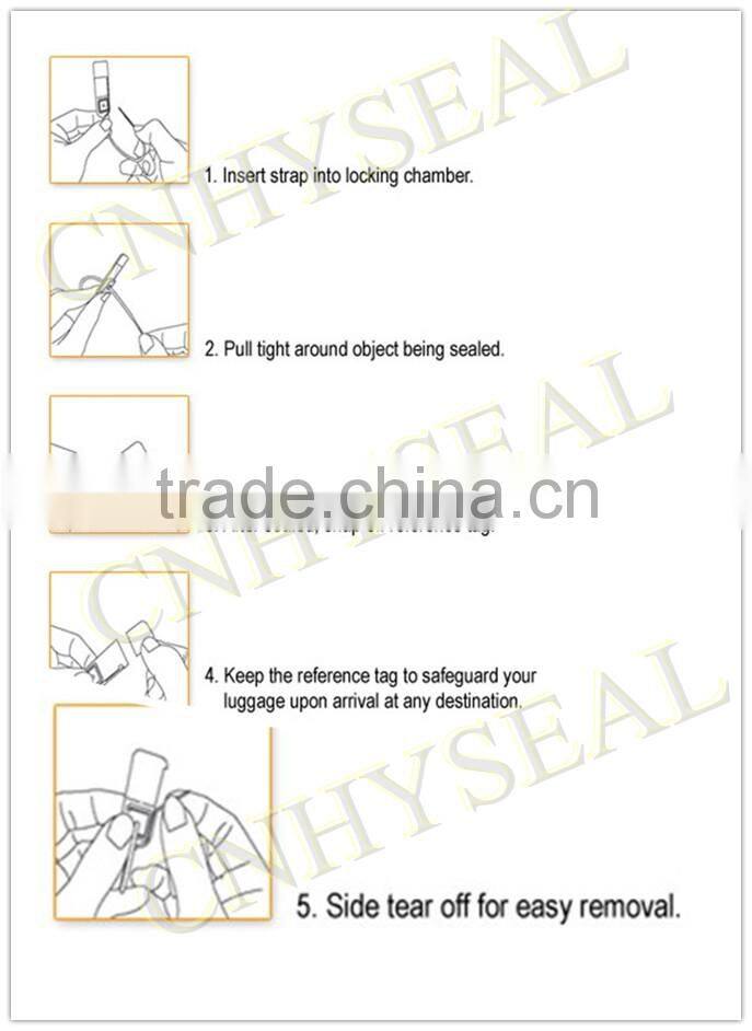 CH308 Pull tight travel luggage security plastic seal