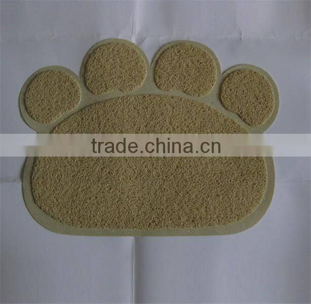 RED color Pet Paw shape print litter mat for cats/PVC mat/vinyl cushion floor mat 45x60cm