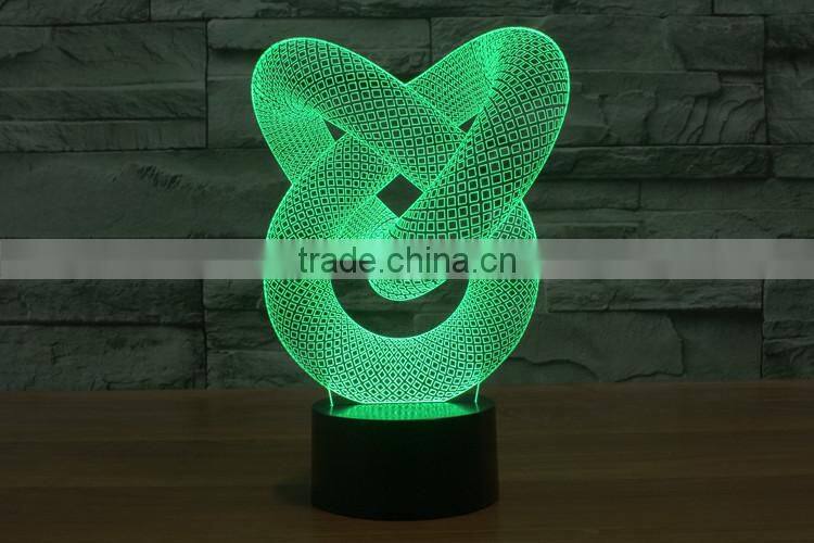 Mosunx Busines Night Light Optical 3D Chain Link Lighting Laser Cut Desk Lamp with USB port LED for children