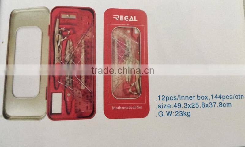 12pc math sets or instrusment set school stationery supplies setsRG-A111