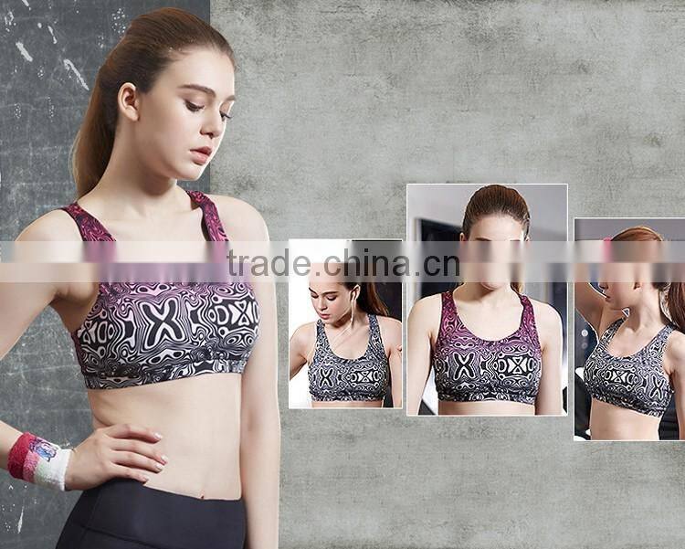new fashion sport bra quick-drying bra active wear custom sport bra elastic band yoga bra plain sport halterneck bra