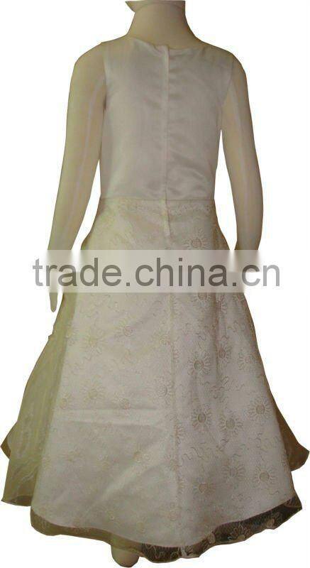 Elegant silk polyester satin flower girls dresses