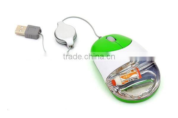 Retractable USB Mini Liquid Mouse with Personalized Floater