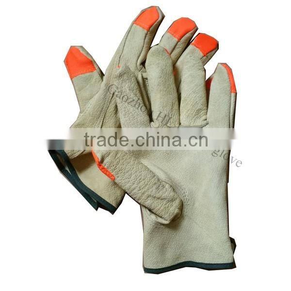 Pig leather Driver working leather gloves