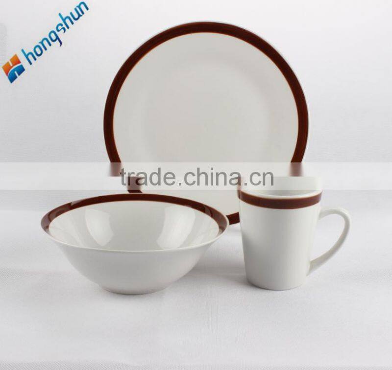 pakistani dinner set 12pcs colour band porcelain dinnerware
