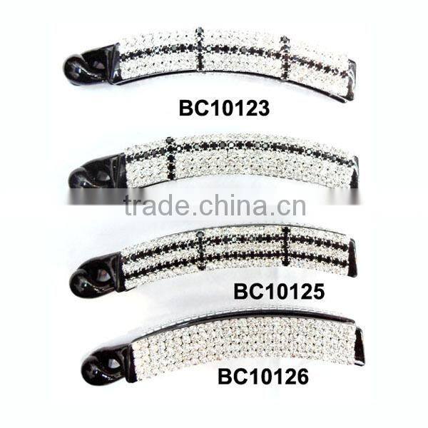 assorted fashion clear rhinestone plastic hair clips in stock