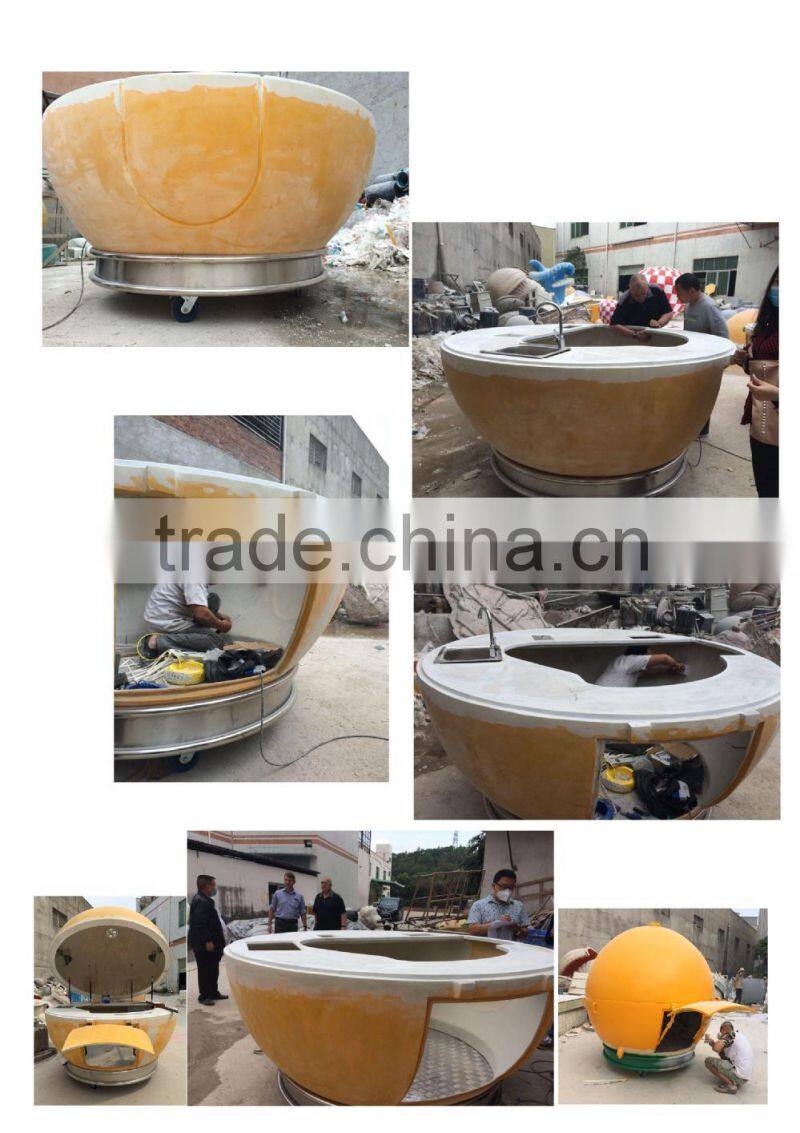 catering food juice kiosk with durable stainless steel base /mobile convenience food kiosk bar