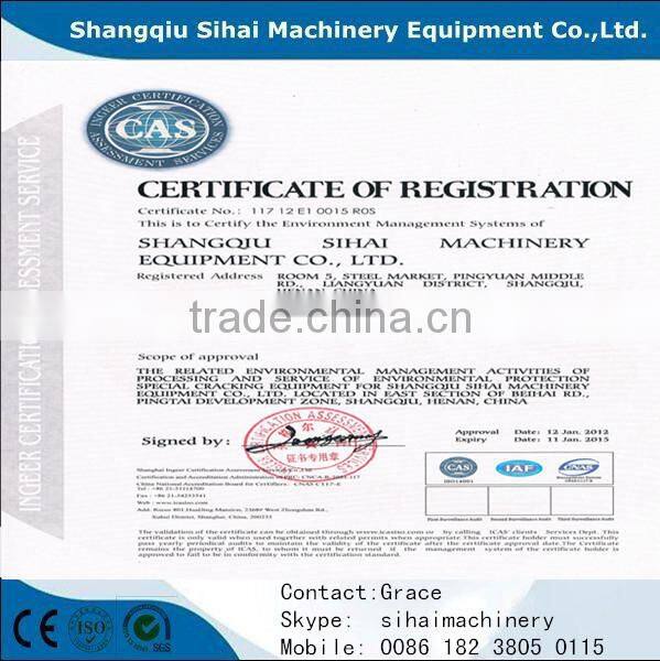 2015 New Design Tire pyrolysis machine/tire recycling machine/plastic pyrolysis plant