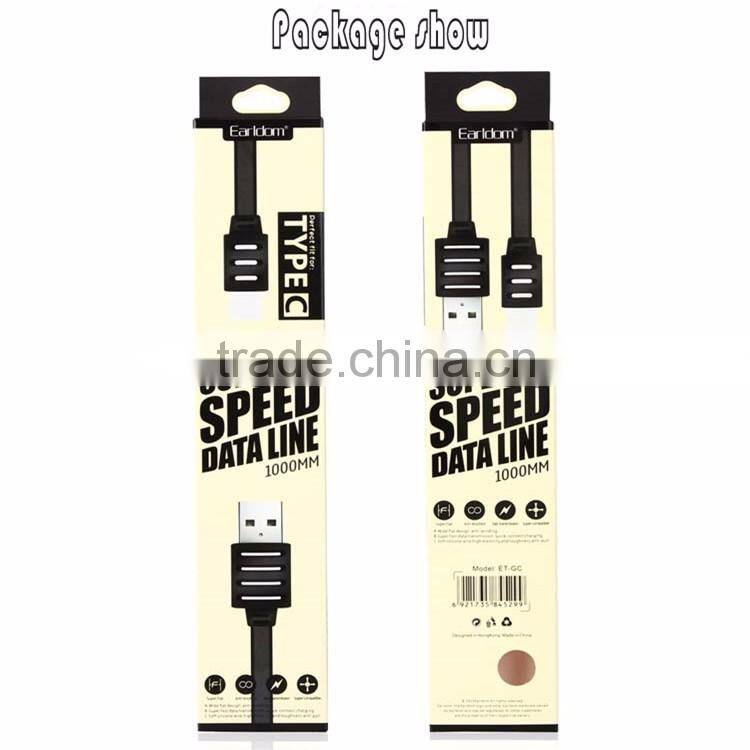 2016 Colorful Noodle Flat Line Speed Charging Type-C to USB 2.0 Data Cable