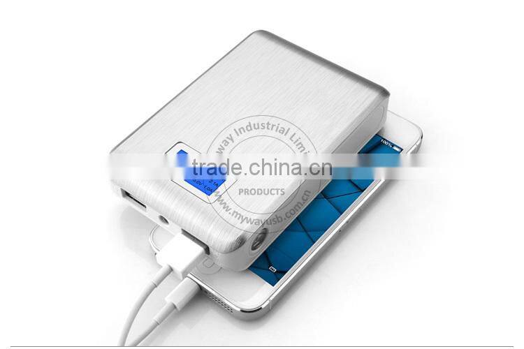 alibaba gold supply LED portable battery charger cell phone charger power bank with dual output