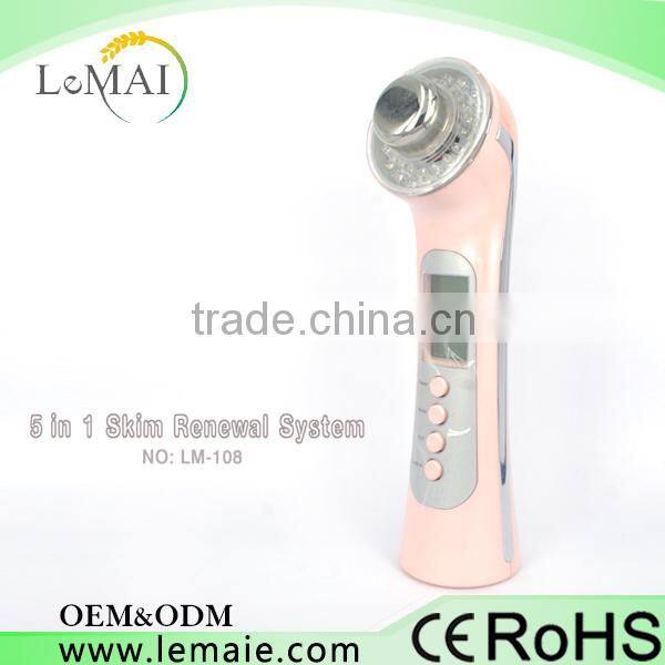 Galvanic photon ultrasonic ion beauty machine facial kit with massager