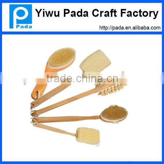 Professional Massage Wooden/loofah Bath Brush with Long Handle
