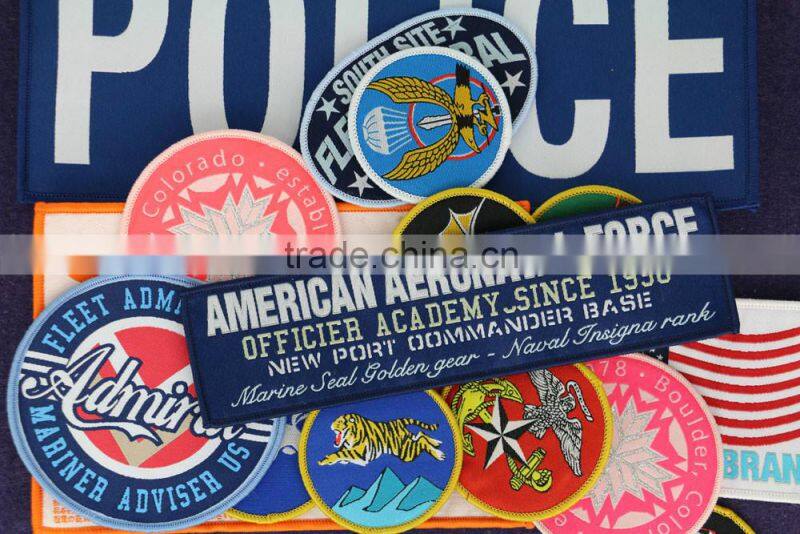 2016 Wholesale Cheap Fashion Merrowed Border Woven Patches And Badges