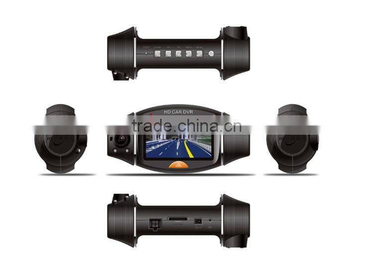 1080P Dash HD DVR GPS tracking plotter 2.7 Inch HD R310 Camera Car Rotate 170 Degree G-sensor Night Vision TFT LCD Dual 2 Lens