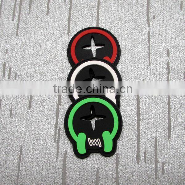 Multiple Colors Bag Earring Hole Rubber Patch Logo