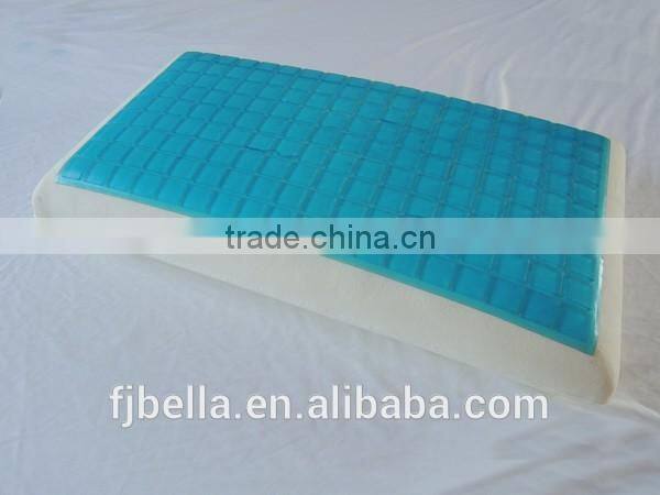 Reversible Sky Blue color Cool Gel-infused Visco-elastic Memory Foam Pillow with Removable&Washable Cover