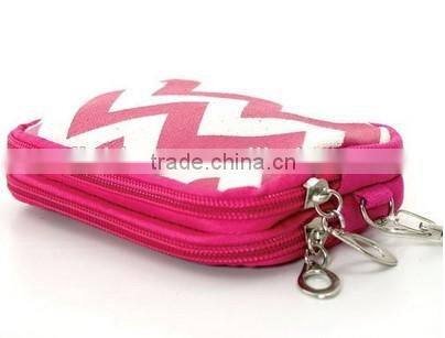 Canvas Chevron Cell Phone Print Wristlet Wallet