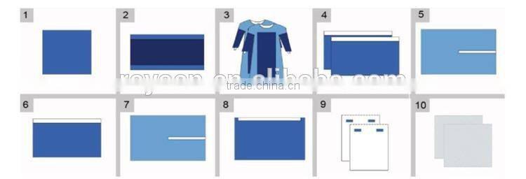 High quality disposable nonwoven EO sterilize Hip surgical drape pack/kits