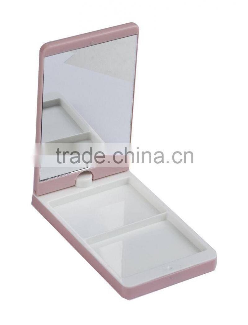 cosmetic compact powder container, with rotatable mirror
