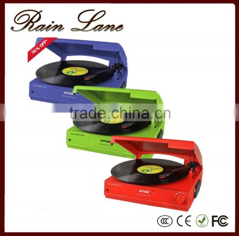 Rain Lane 3 Speed LP colorful Easy operation Vinyl Record player