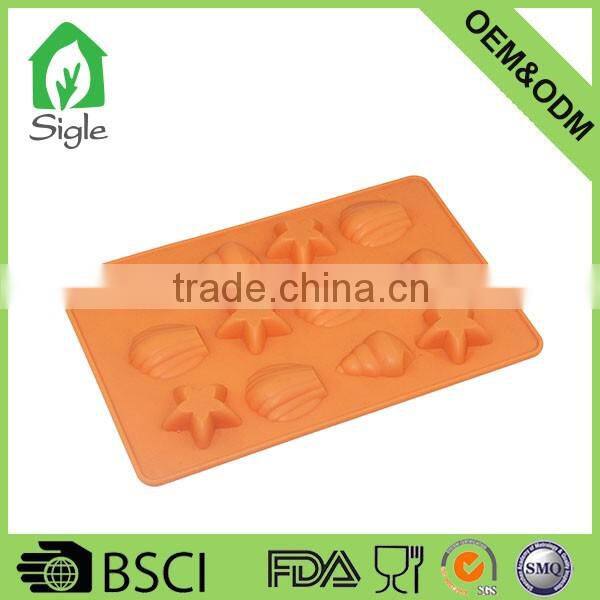 12 -cavity silicone shell chocolate mold ice cube tray jello mold candy mold decoration ice tube