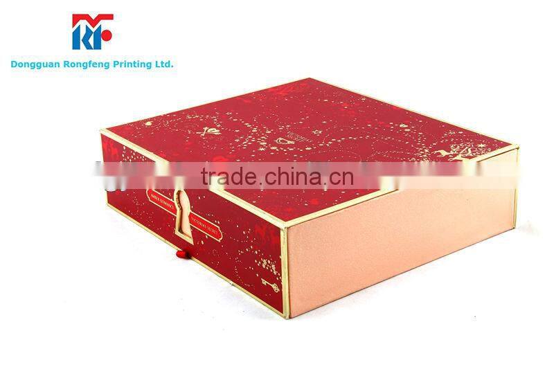 Red color rigid paper box with tray for Lotion