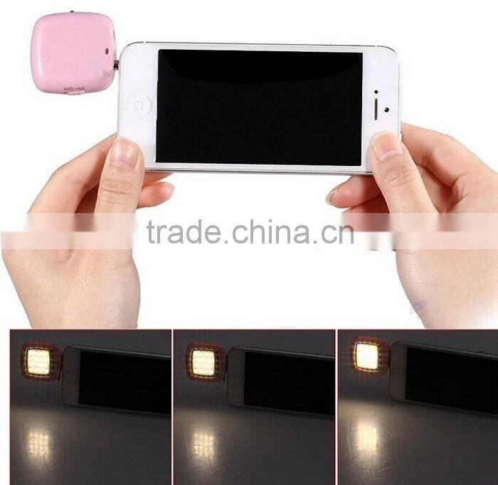 Portable 16 LED Night Using Selfie Enhancing Dimmable Flash Light Cellphone Camera , Rechargeable Phone LED Flash light