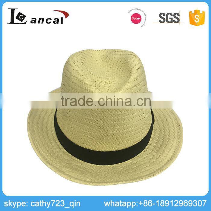 Lancai-Development ability wide selection fashion straw fedora hat with bowing