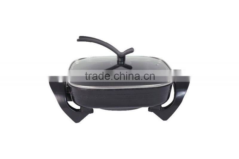 Non-stick aluminium ceremic square electric skillet
