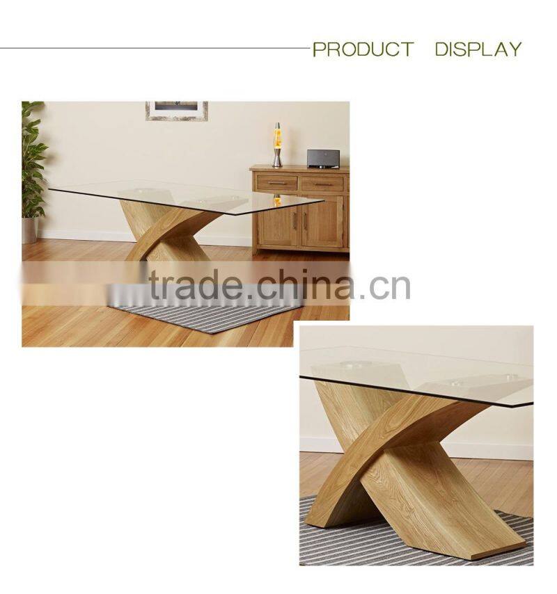 Modern Design MDF Dining Table With Tempered Glass