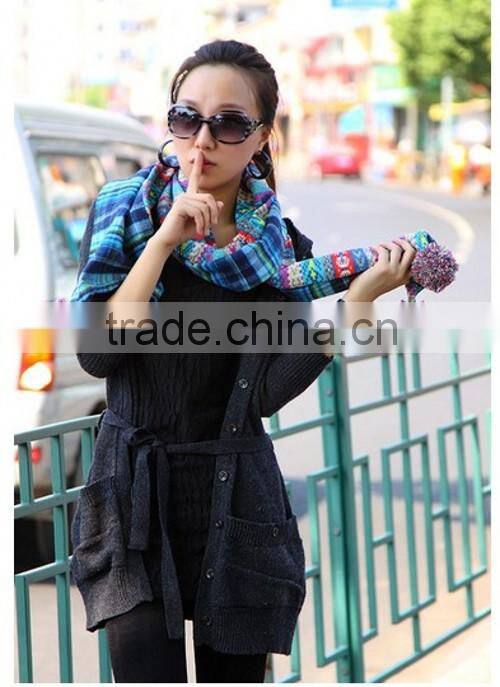 Unique Design Colorful Scarf With Ball Winter Scarf