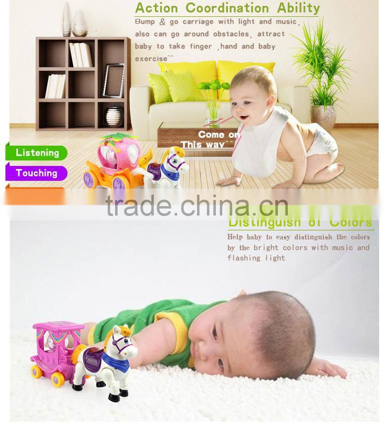 Plastic promotion item electric music carriage toys for sales