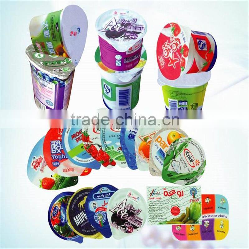 Pre-cut/die cut piece aluminium foil lid for yogurt plastic cup,Embossed pre-cut aluminum foil covers